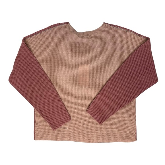Johnny Was Calme Color Block Waffle Texture Cashmere Sweater - Picture 2 of 10
